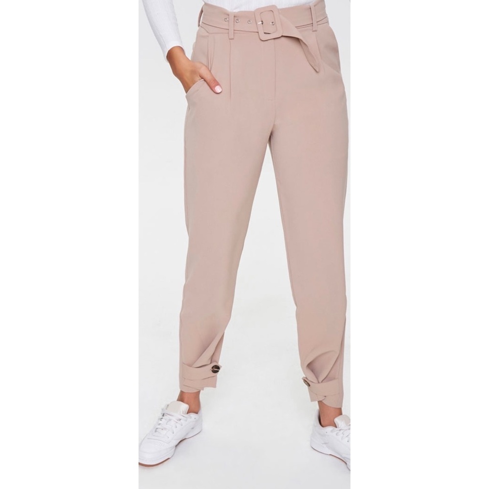 Belted High-Rise Pants